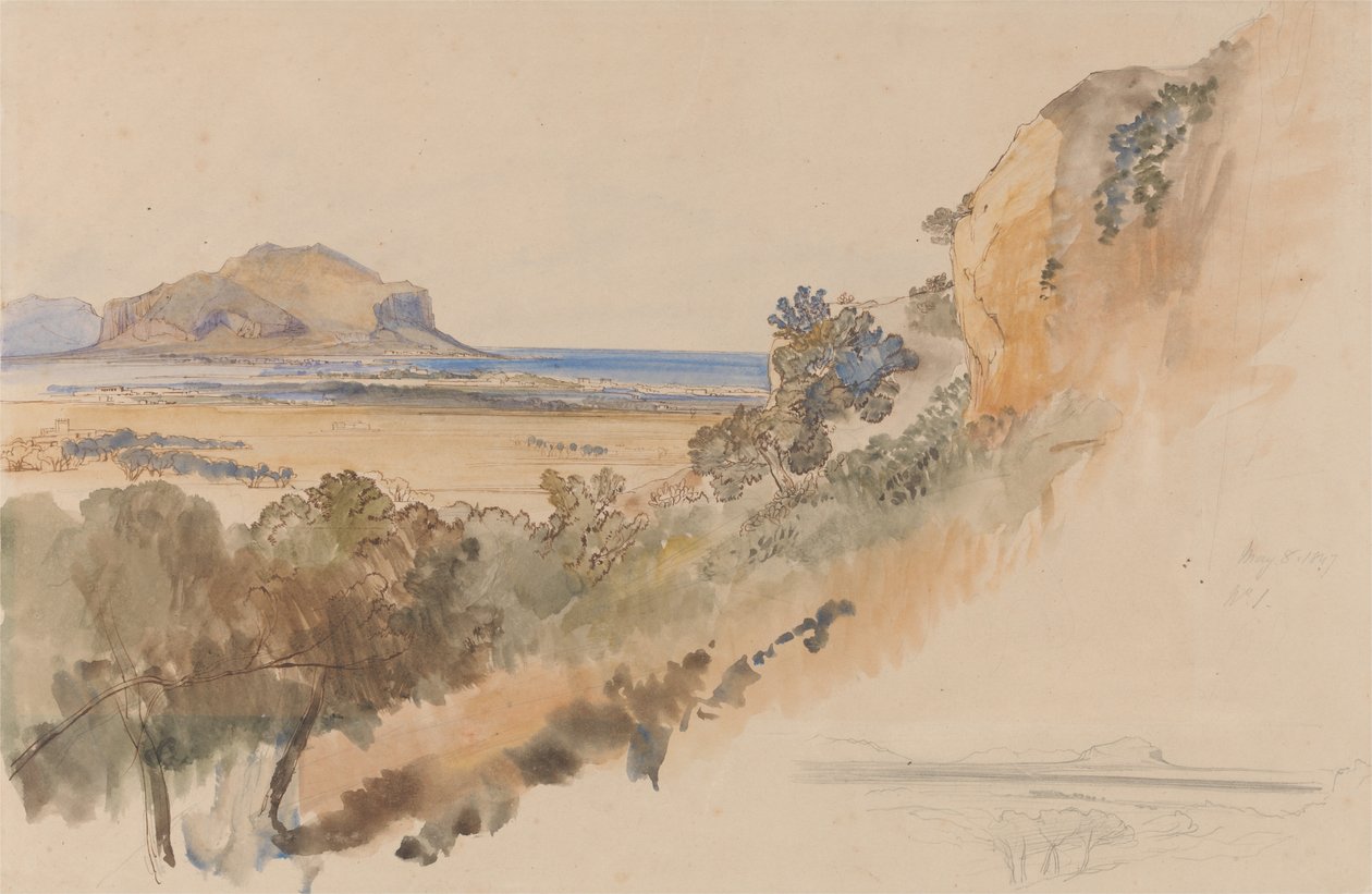 Vista cerca de Palermo de Edward Lear