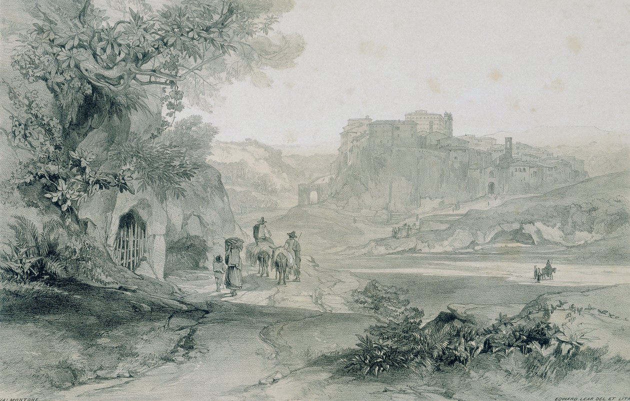 Vistas en Roma y sus alrededores: ciudad y palacio de Valmontone de Edward Lear