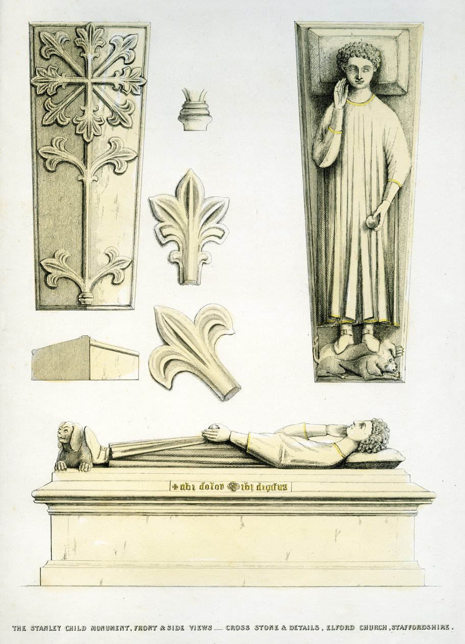 El monumento infantil Stanley, Iglesia de San Pedro, Elford, Staffordshire, Inglaterra, 1848-49 de Edward M. Richardson