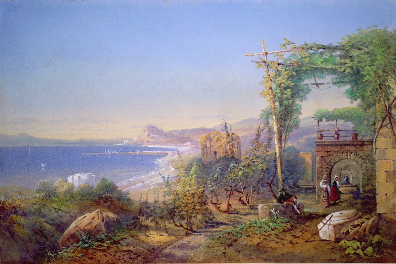 Castilla y la bahía de Baia, Pozzuoli, 1866 de Edward Richardson