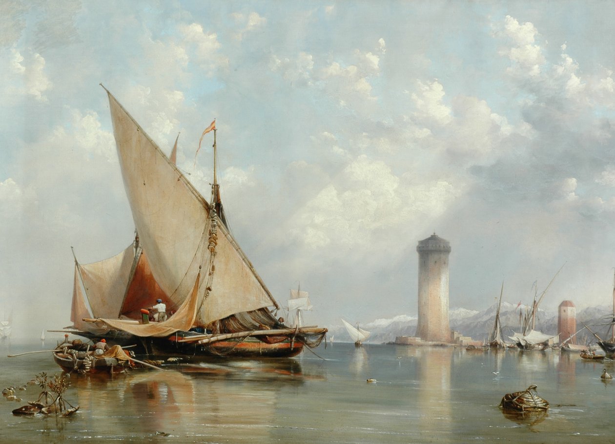 Frente a la costa de Livorno, 1848 de Edward William Cooke