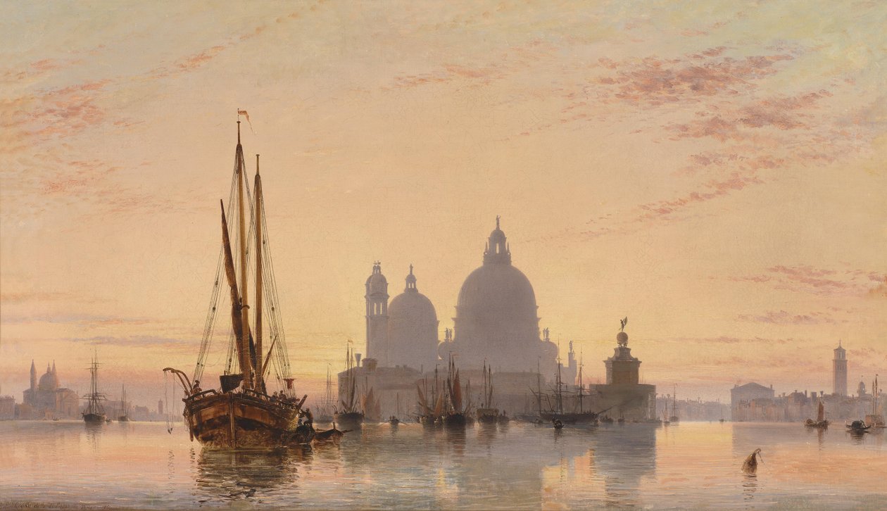 Veduta veneciana con la iglesia de Santa Maria della Salute de Edward William Cooke