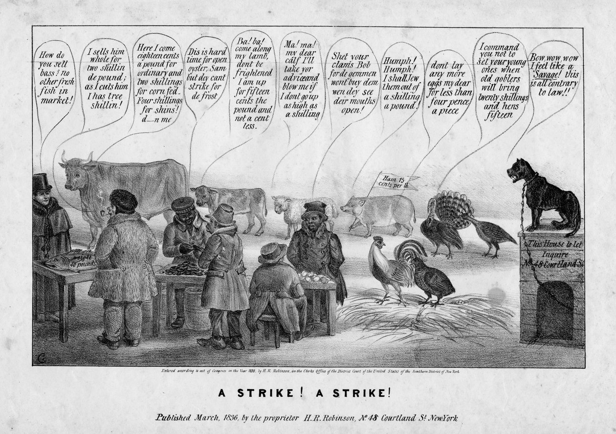 ¡Una huelga! ¡Una huelga!, c.1836 de Edward Williams Clay