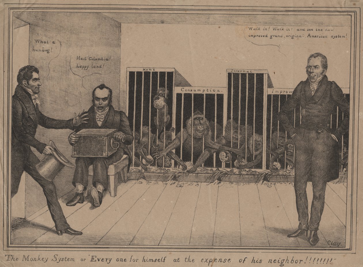 El sistema de los monos o cada uno por sí mismo a expensas de su vecino!!!!!!!!, 1831 de Edward Williams Clay