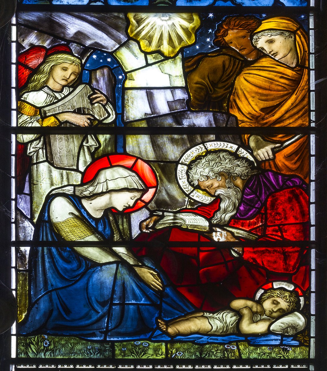 Nun Monkton, St Mary, Morris Marshall & Faulkner & Co, William Morris, Edward Burne-Jones, La Natividad, 1873 de Edward and Morris Burne-Jones
