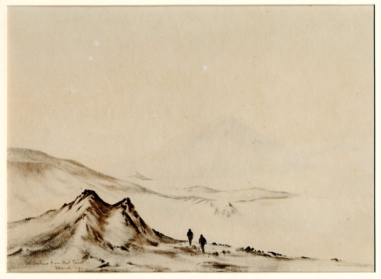 Monte Erebus desde Hut Point de Edward Adrian Wilson