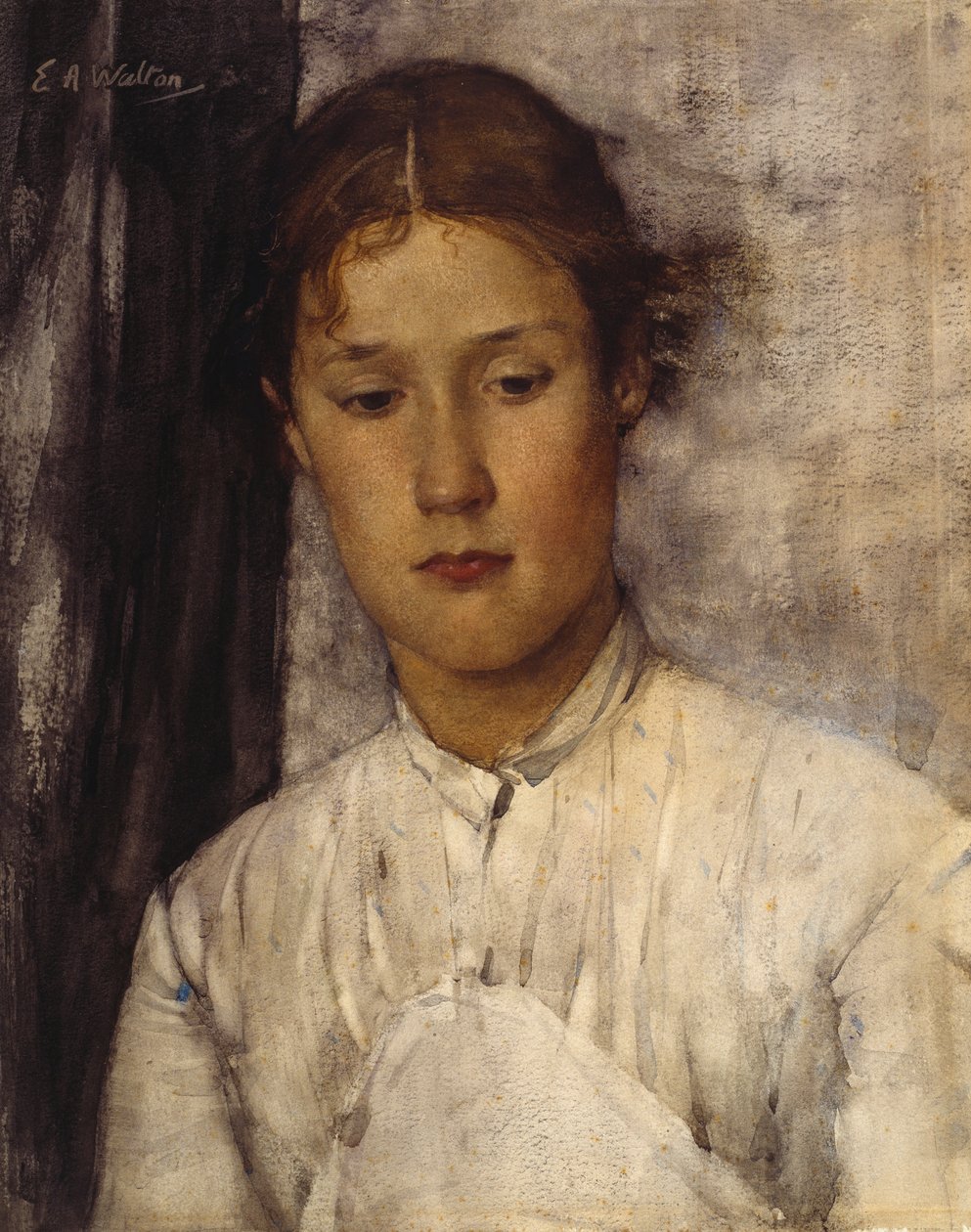 La hija del guardabosques (acuarela sobre papel) de Edward Arthur Walton