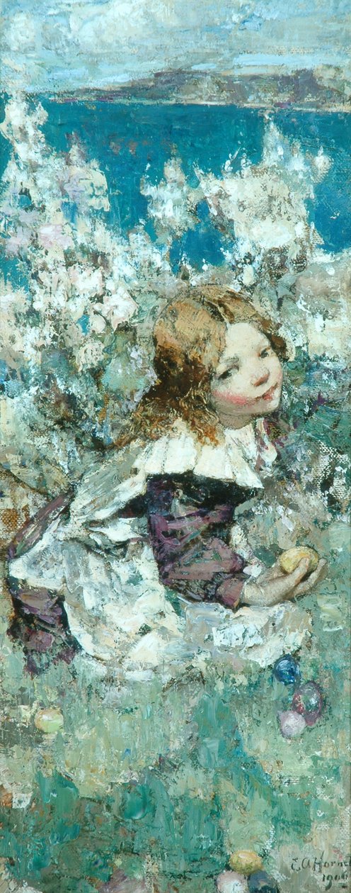 Niño en la primavera de Edward Atkinson Hornel