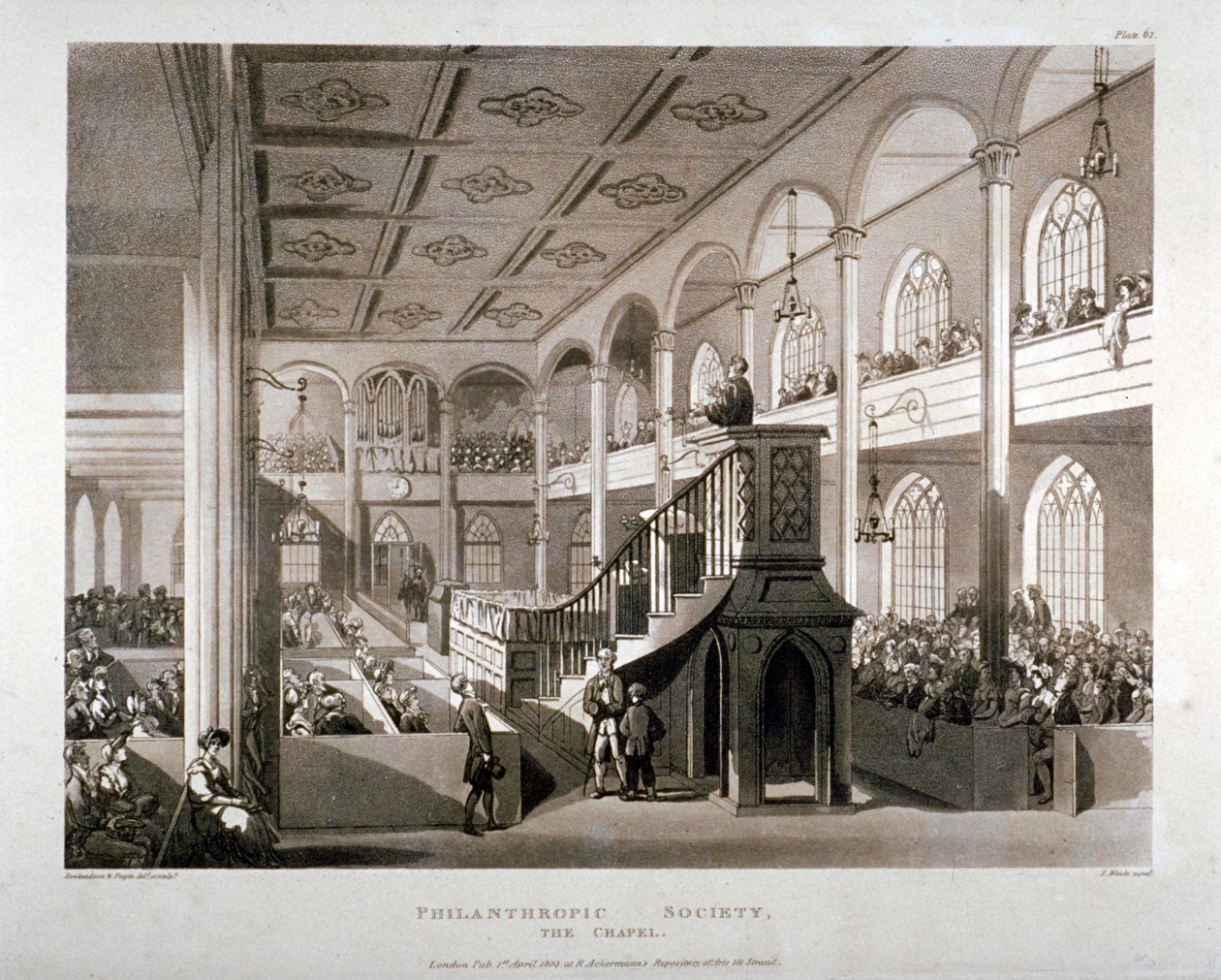Capilla de la Institución de la Sociedad Filantrópica, London Road, Southwark, Londres, 1809 de Edward Blackburn