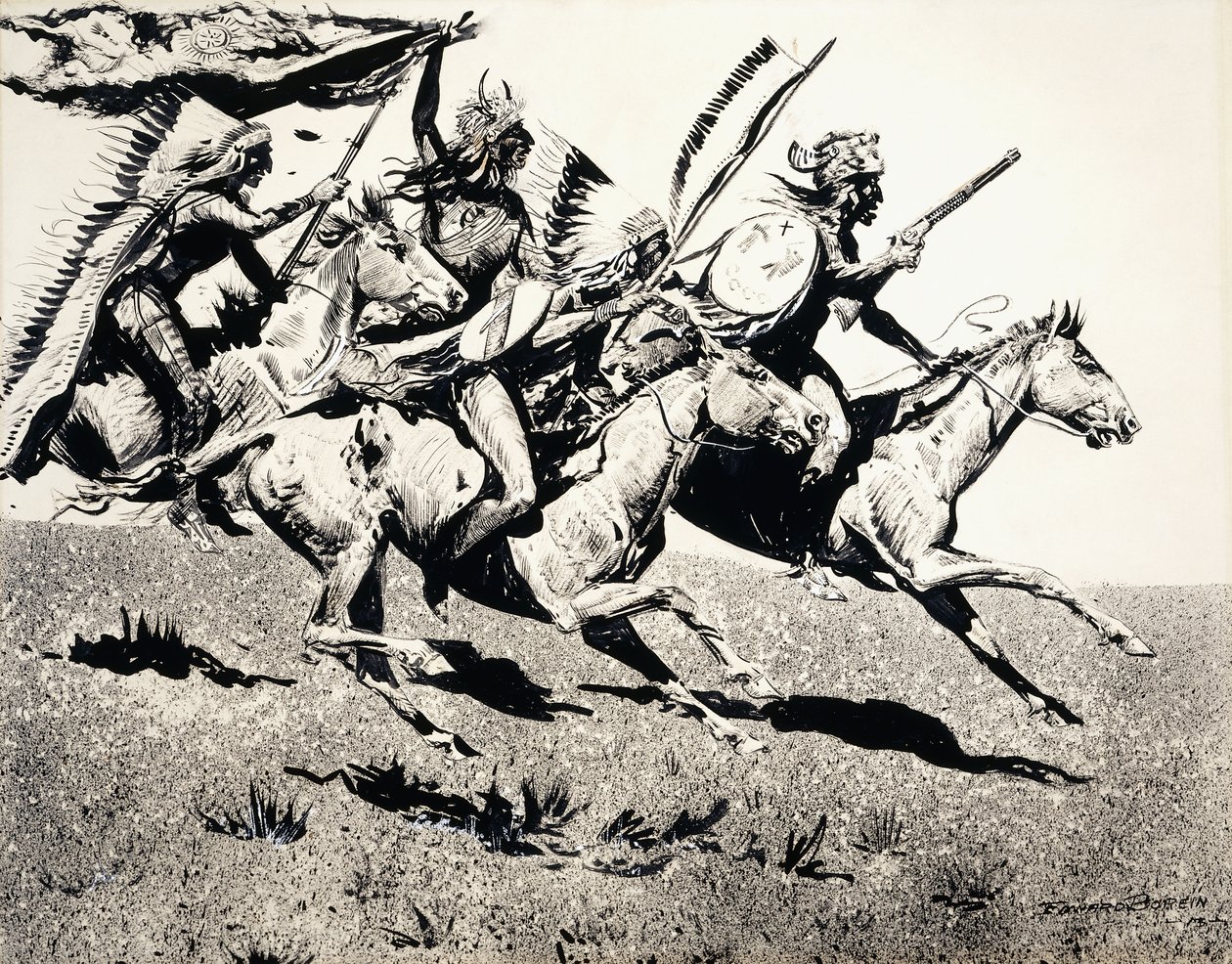 Partida de guerra en movimiento de Edward Borein