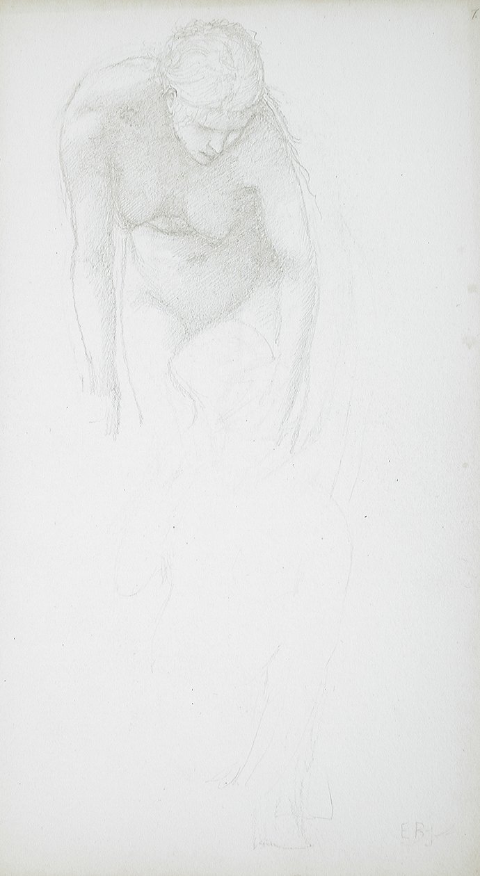 Desnudo femenino inclinado de Edward Burne-Jones