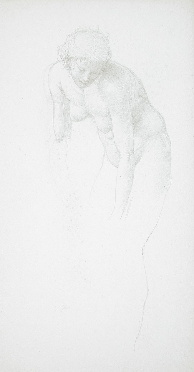 Desnudo femenino inclinado de Edward Burne-Jones