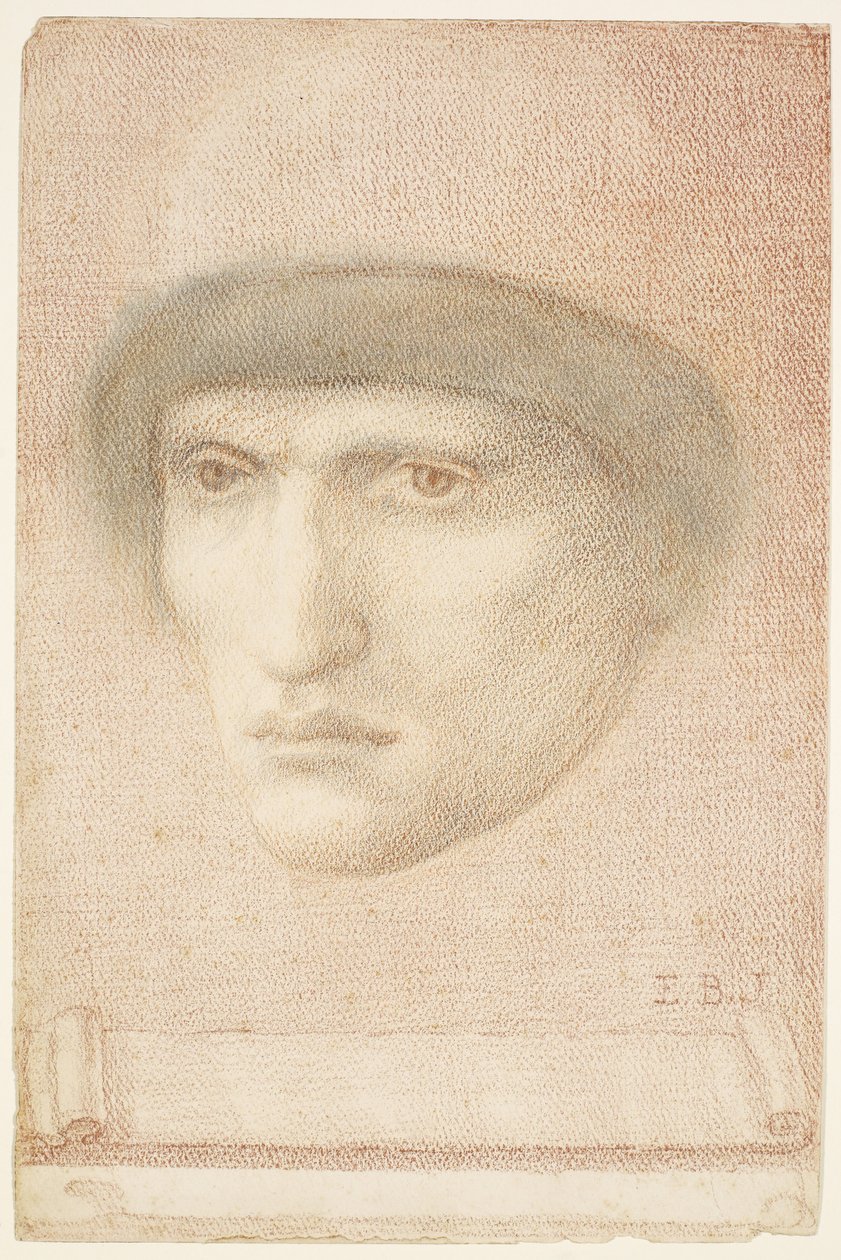 Retrato Masculino - posiblemente Dante o estudio para la Serie de San Jorge de Edward Burne Jones