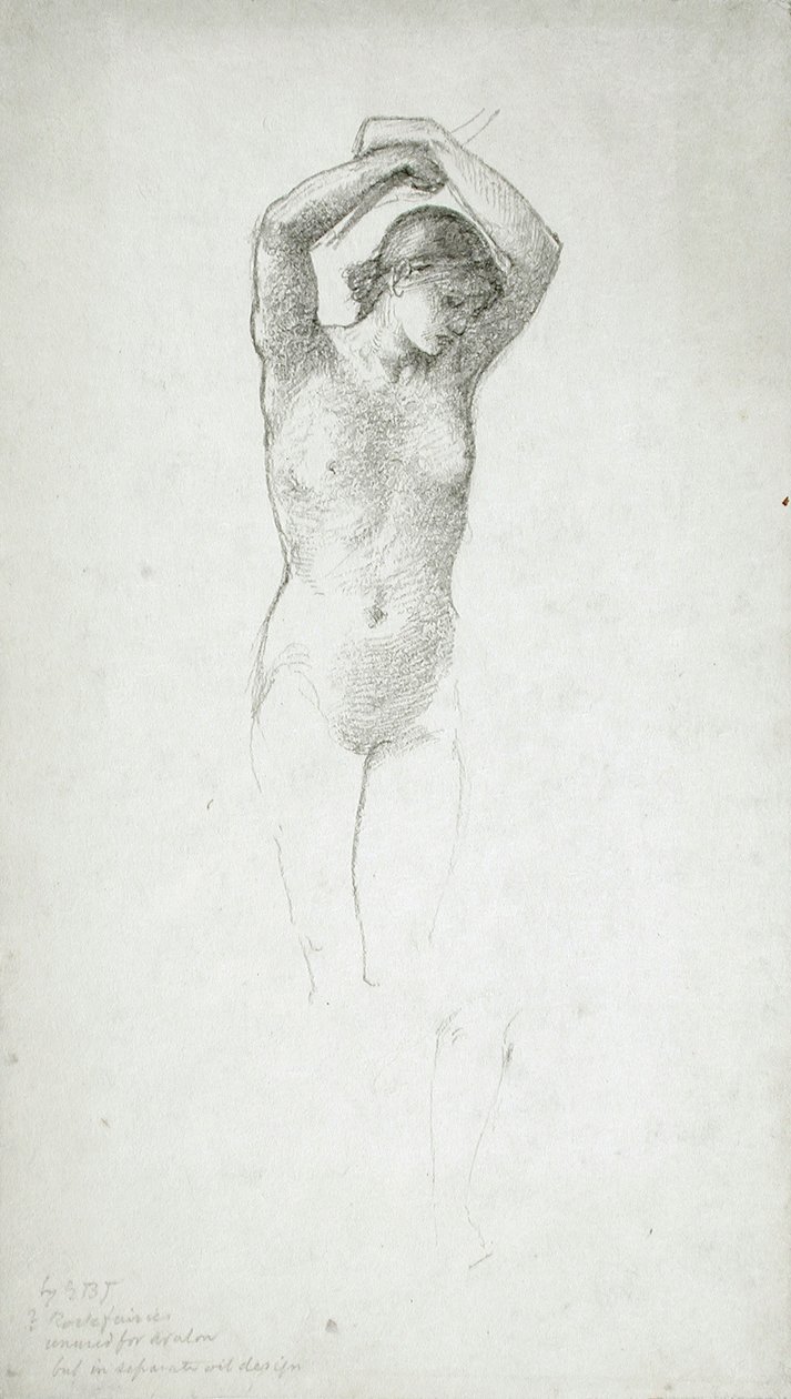 Desnudo femenino de pie con los brazos levantados de Edward Burne-Jones