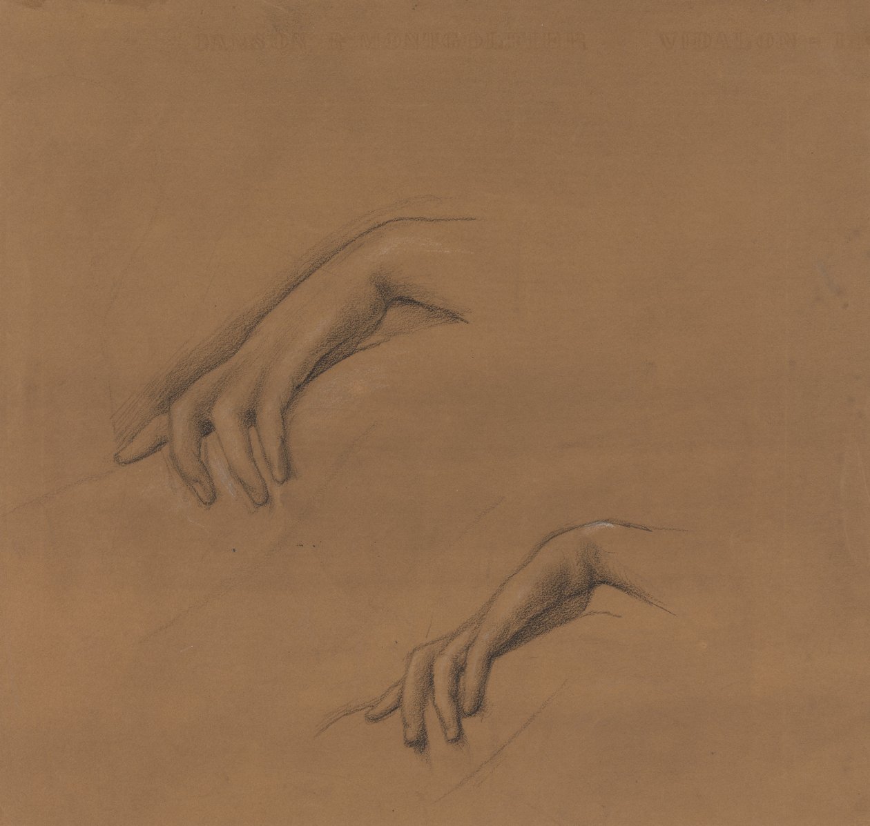 Estudios para una mano en Los fuegos de Dios de Edward Burne-Jones