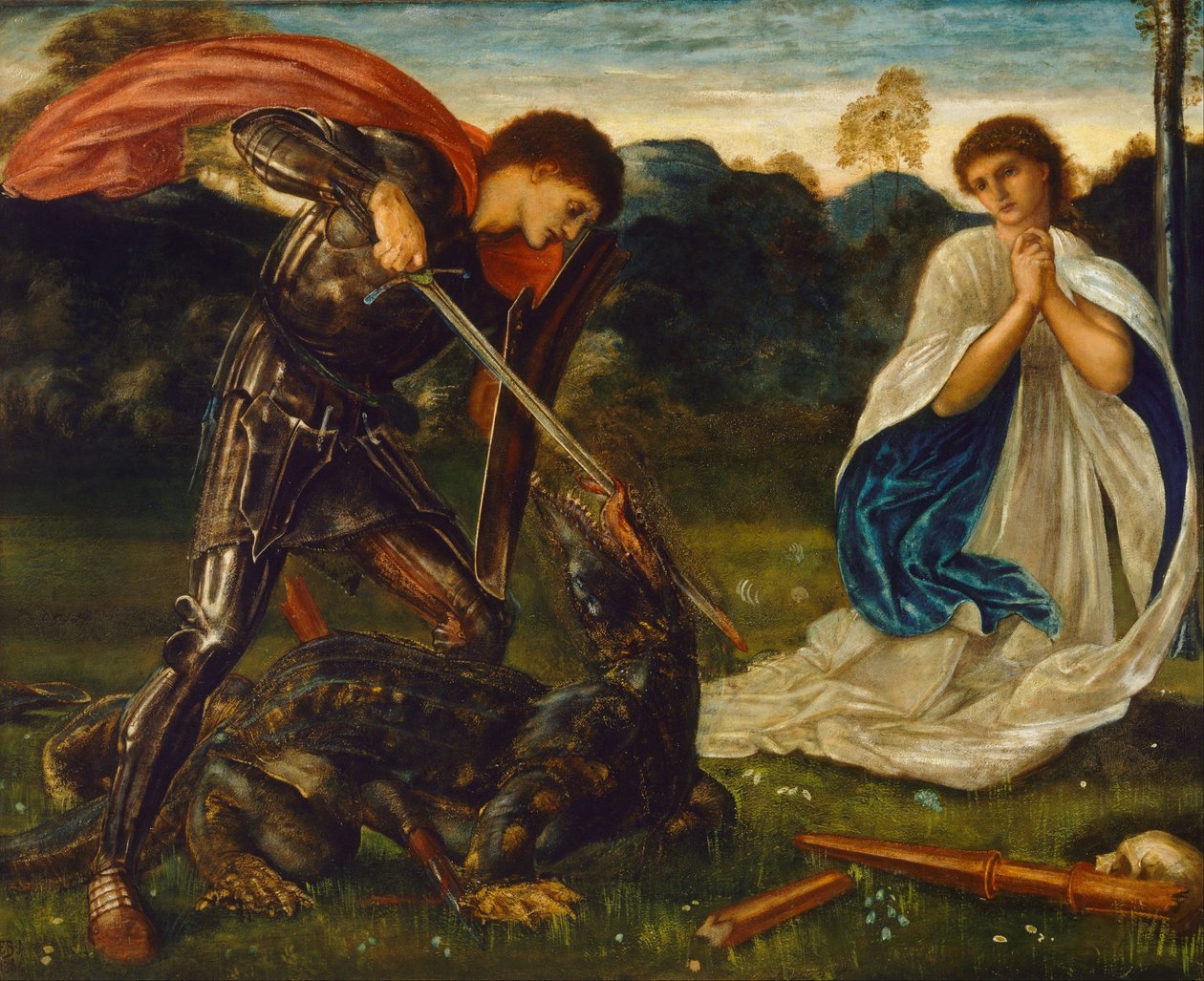 La lucha: San Jorge mata al dragón VI de Edward Burne-Jones