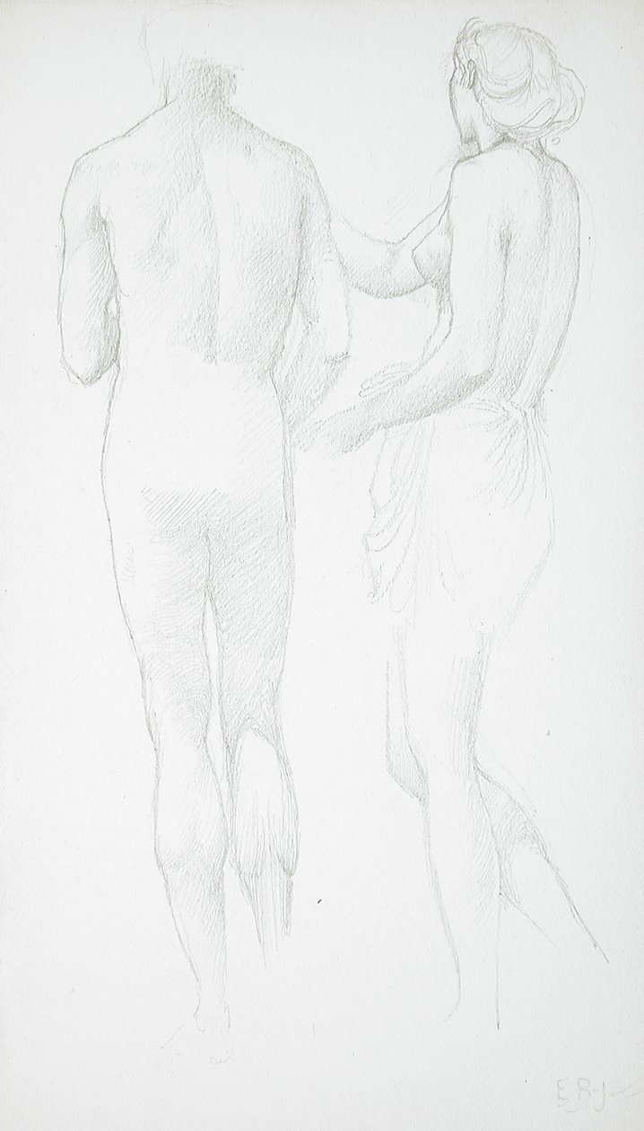 Dos desnudos vistos de espaldas de Edward Burne-Jones