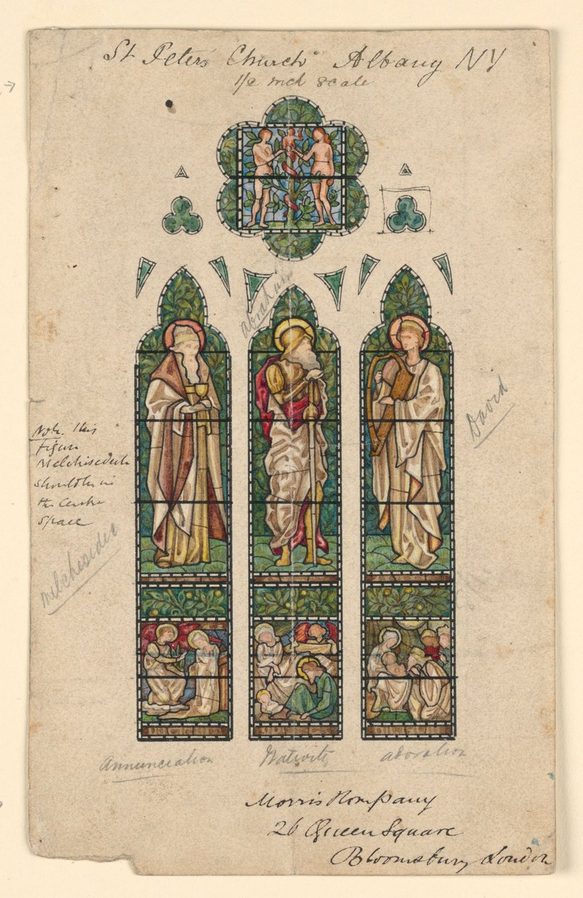 Dibujo, Iglesia de San Pedro, Alb, hacia 1870 de Edward Burne Jones