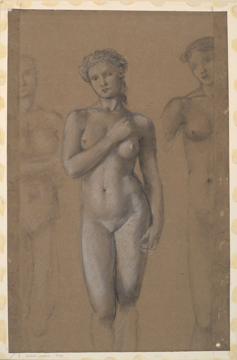 Desnudo femenino - Tres estudios, posiblemente para Venus de Edward Burne Jones