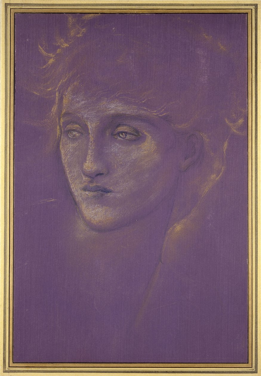 Cabeza de una mujer, 1890s de Edward Burne Jones