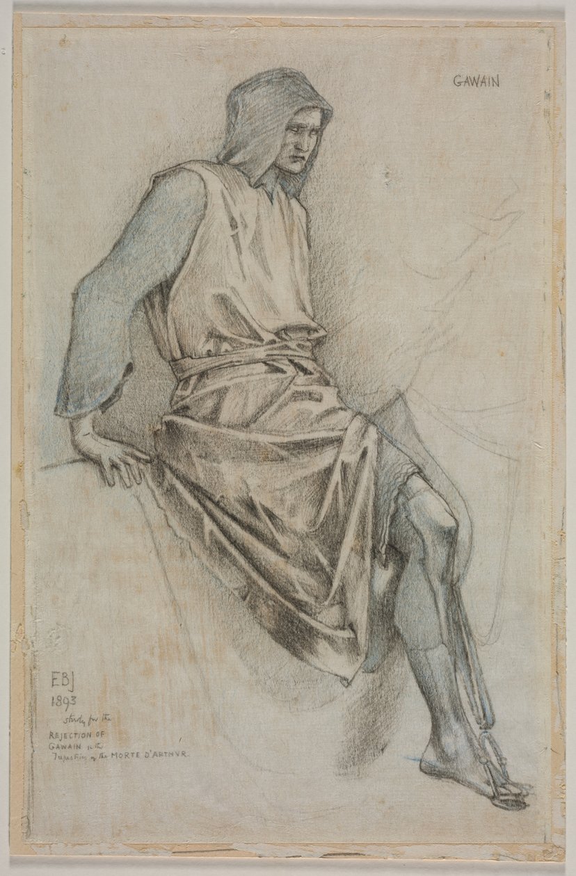 Estudio para el Fracaso de Gawain del Santo Grial Telas decorativas de Edward Burne Jones