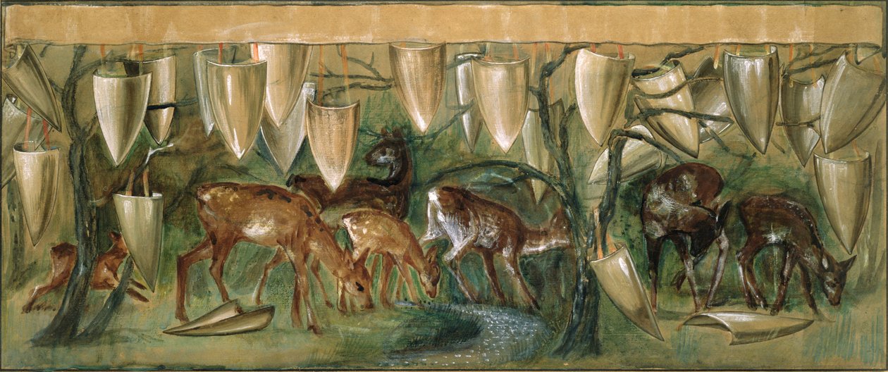 Estudio para los Tapices del Santo Grial de Edward Burne Jones