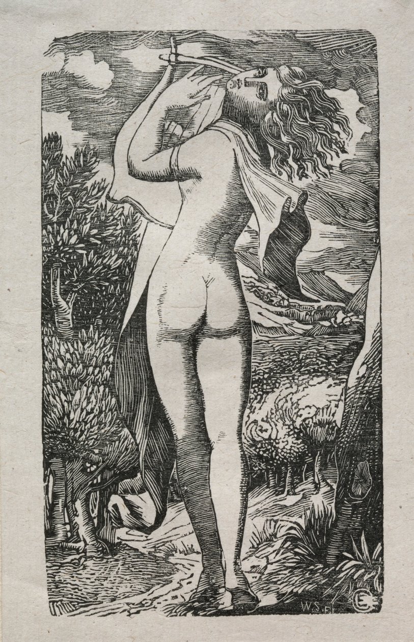 Bacante o El jugador de la lira, 1829 de Edward Calvert