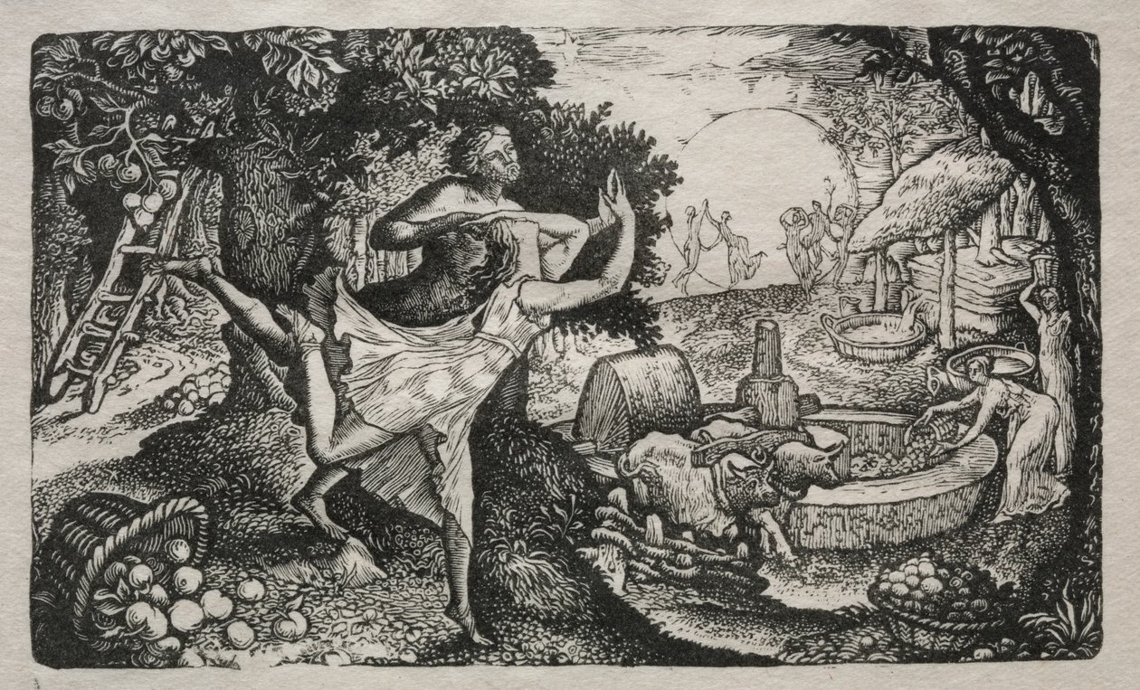 La fiesta de la sidra: Una visión de alegría y agradecimiento de Edward Calvert