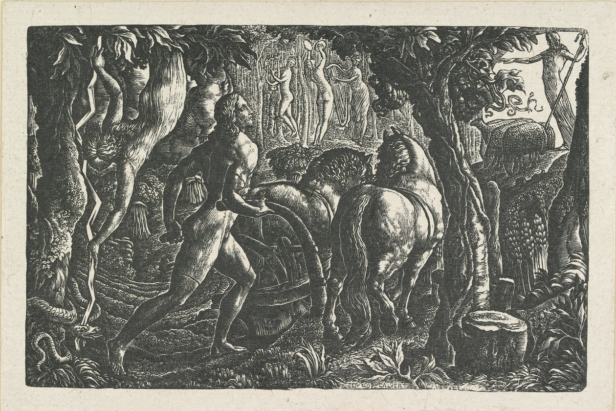 El labrador: Cristiano arando el último surco de la vida, 1827 de Edward Calvert