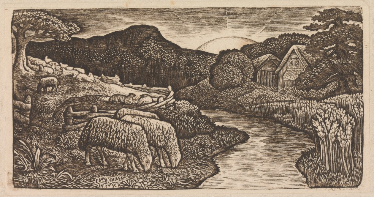 Las ovejas de su prado de Edward Calvert