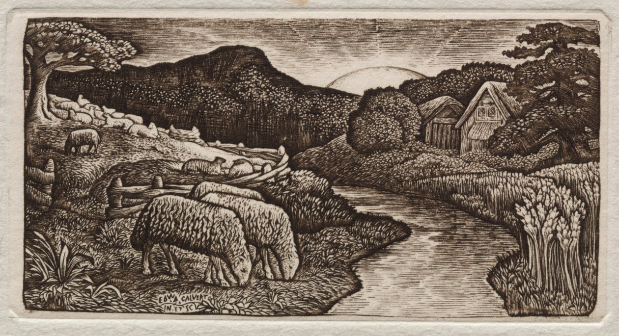 Las ovejas de su pasto, 1828 de Edward Calvert