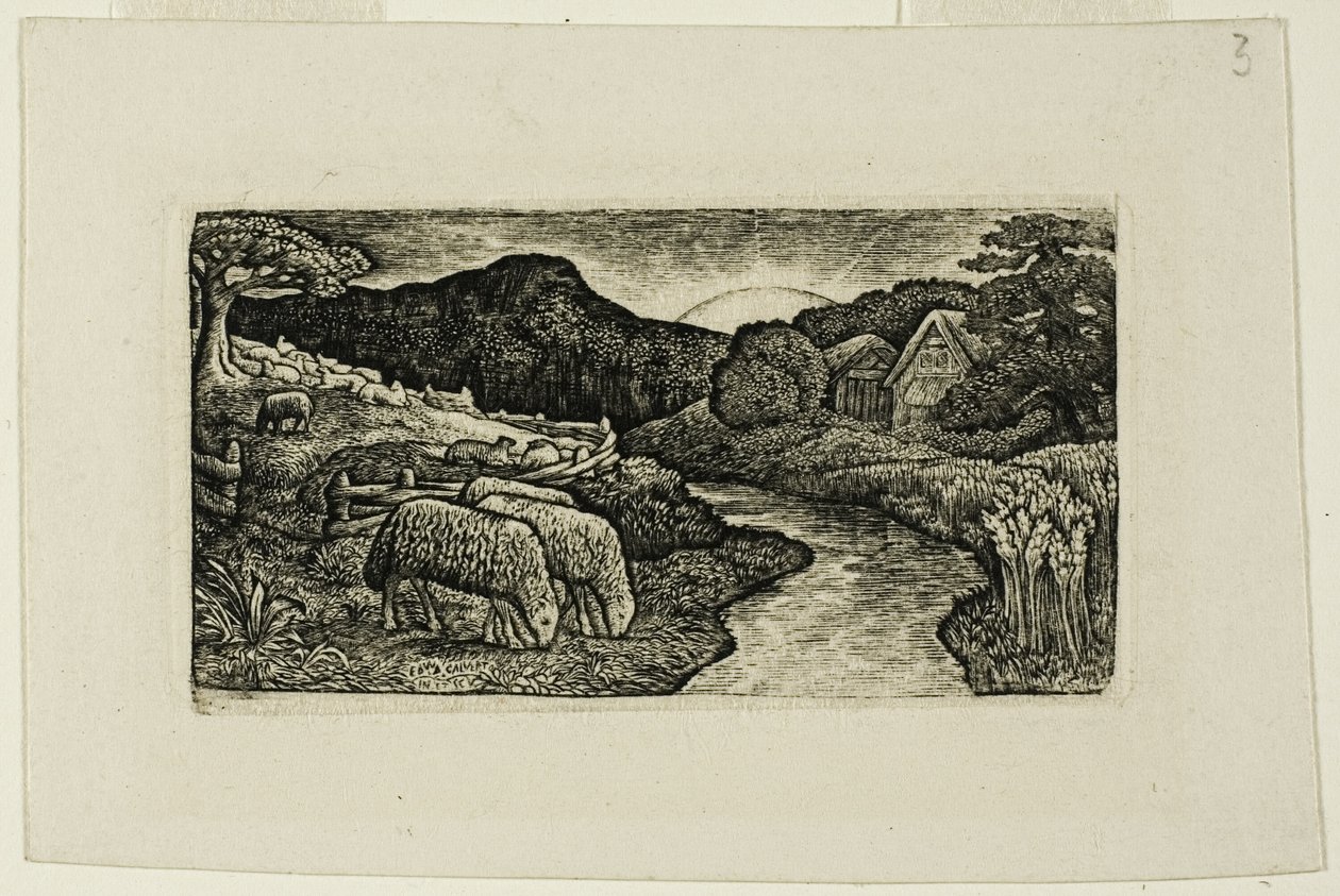 Las Ovejas de este Pastizal de Edward Calvert