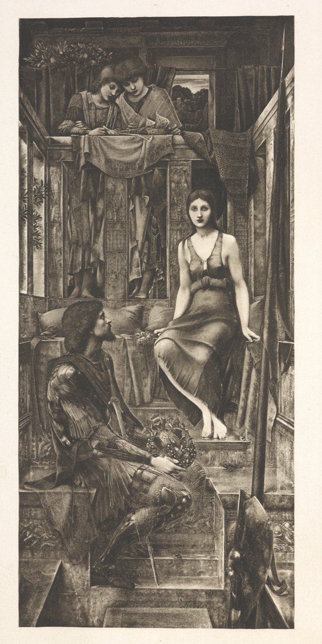 El rey Cophetua y la doncella mendiga (grabado) de Edward Coley (after) Burne Jones