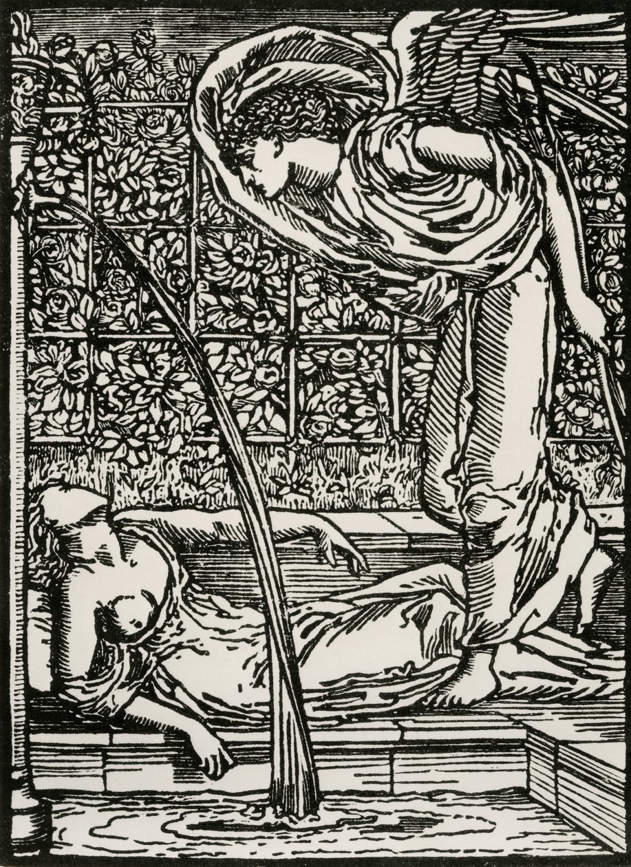 El Primer Encuentro de Cupido con Psique de Edward Coley (after) Burne Jones