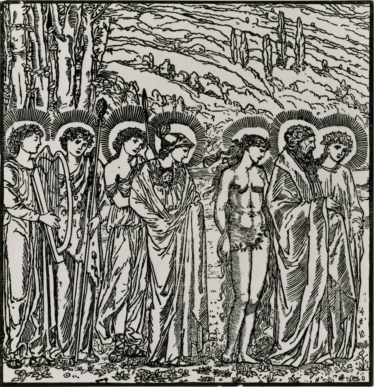 Entrada entre los dioses de Edward Coley (after) Burne Jones