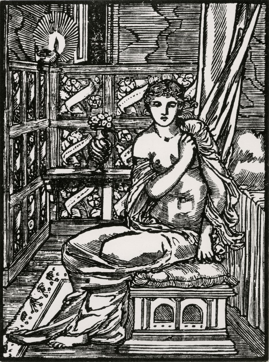 Psique Esperando a Cupido de Edward Coley (after) Burne Jones