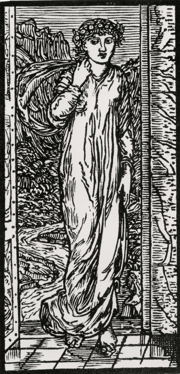Psique en el jardín de Edward Coley (after) Burne Jones