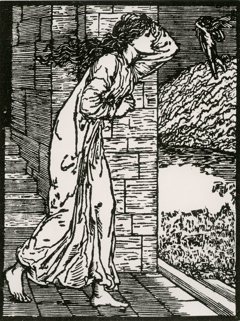 Psique saliendo apresurada del Palacio de Edward Coley (after) Burne Jones