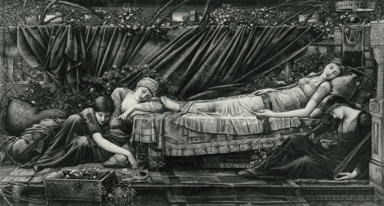 El Cenador de Rosas, de la Serie Briar Rose de Edward Coley (after) Burne Jones