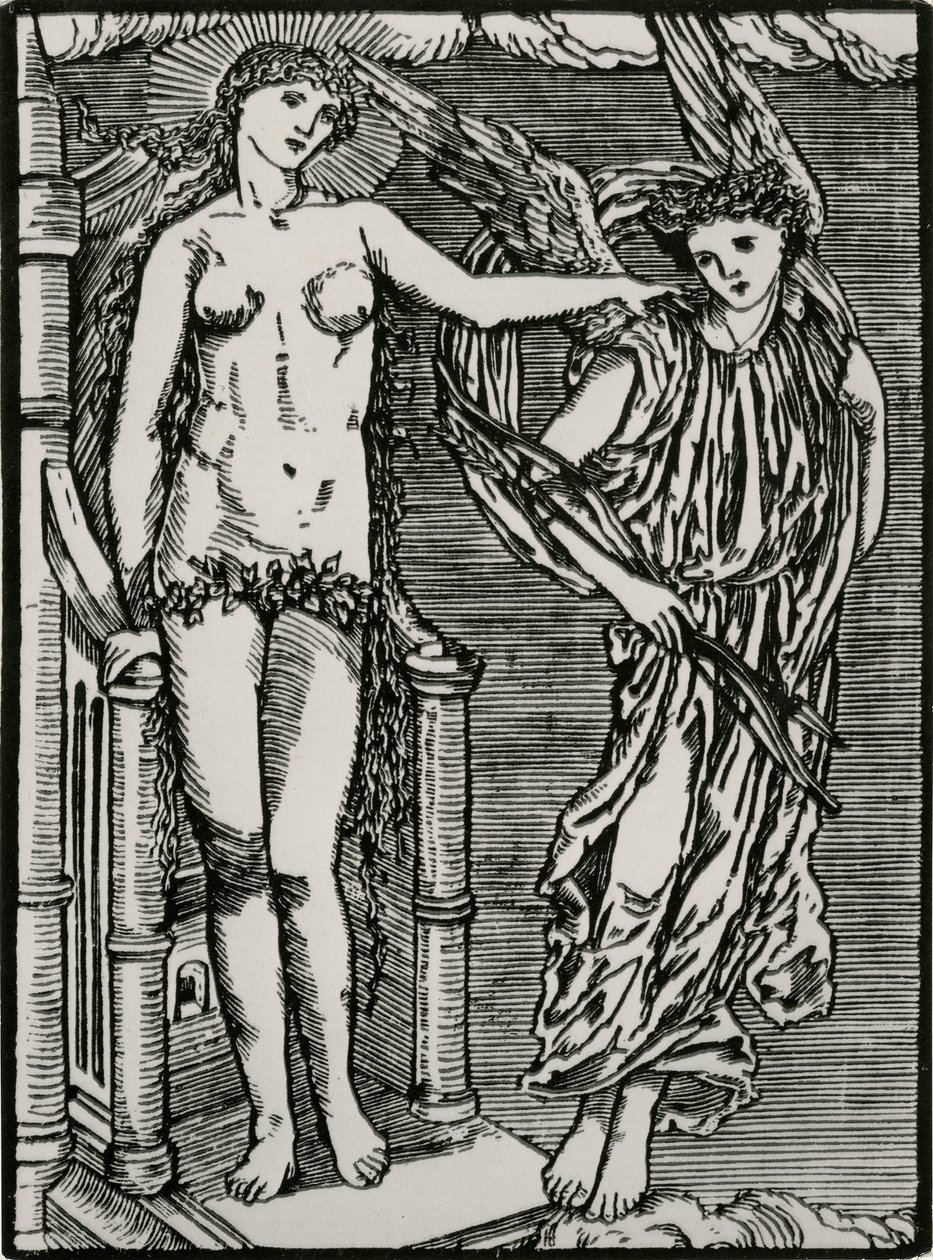 Venus enviando a Cupido a Psique de Edward Coley (after) Burne Jones