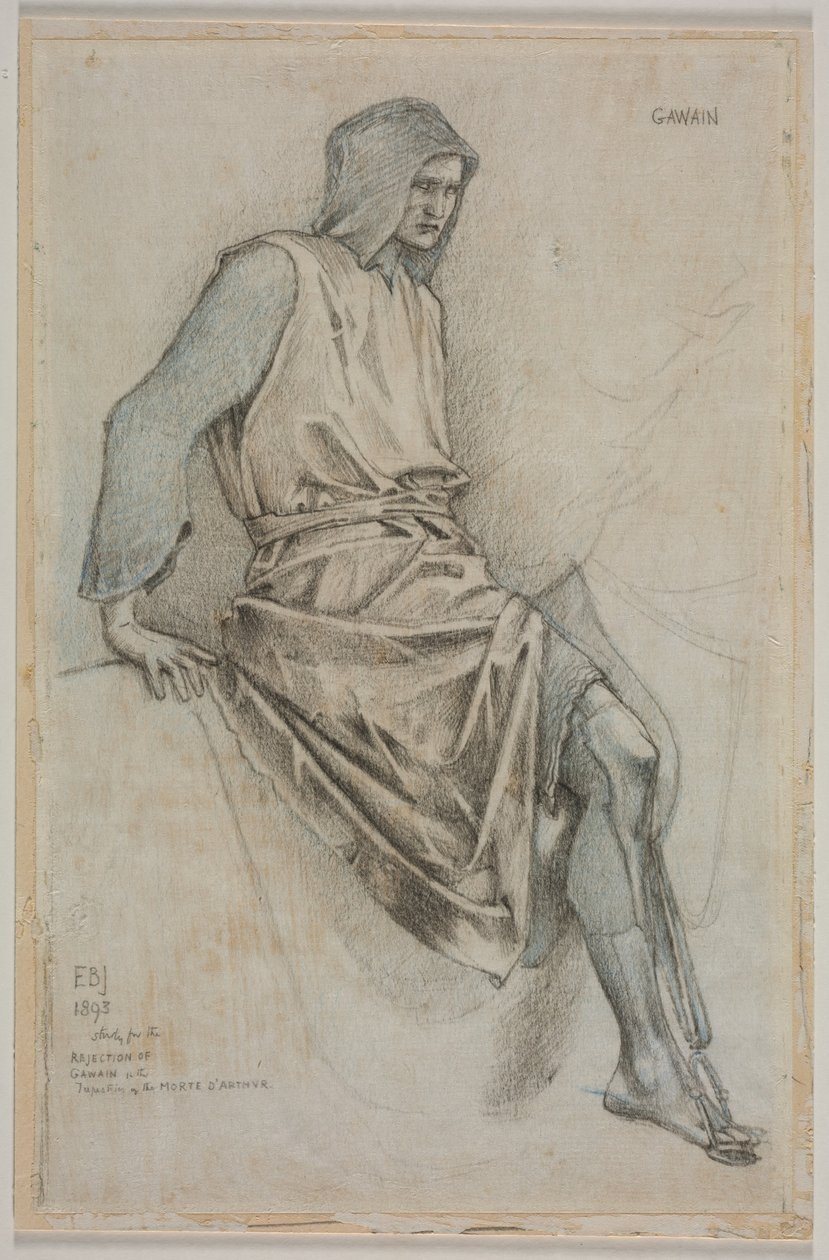 Estudio para el fracaso de Gawain de los tapices del Santo Grial de Edward Coley Burne Jones