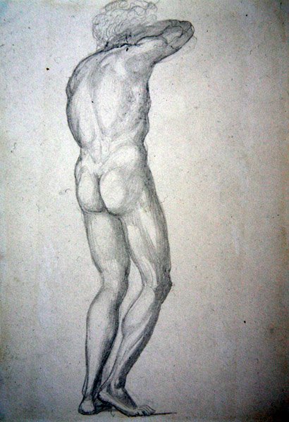 Estudio de un desnudo de pie, c.1873 de Edward Coley Burne Jones