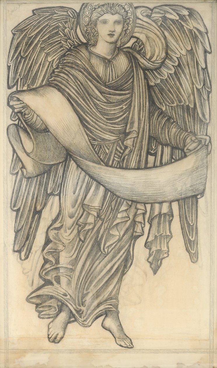 Ángel con Pergamino - figura número ocho, 1880 de Edward Burne Jones