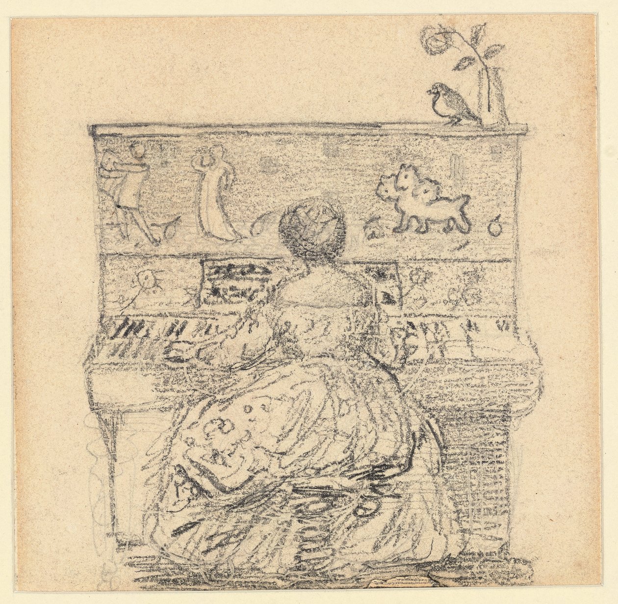 Georgiana Burne-Jones al piano de Edward Burne Jones