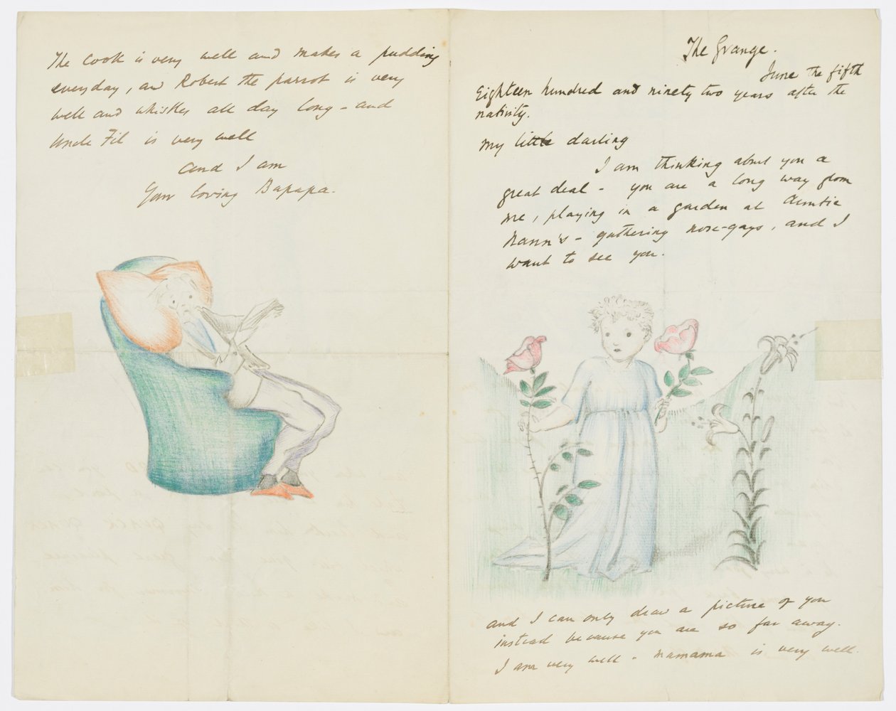 Carta a la nieta del artista Angela Thirkell de Edward Burne-Jones