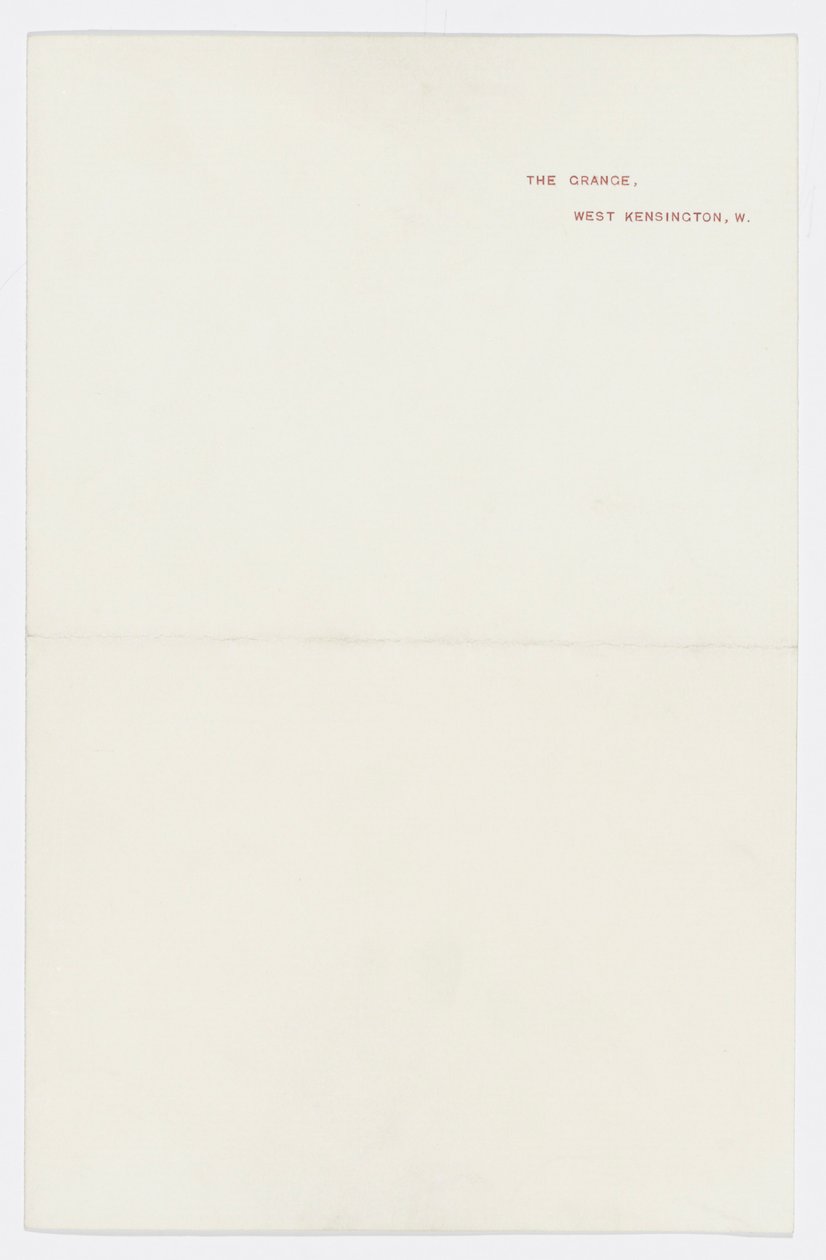 Carta a la nieta del artista Angela Thirkell de Edward Burne Jones