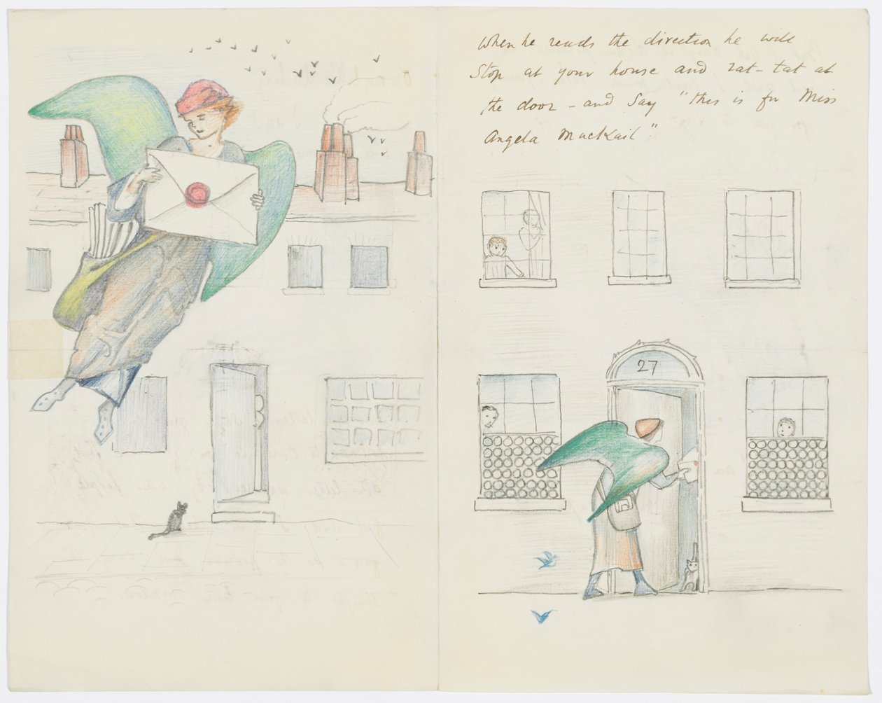 Carta a la nieta del artista Angela Thirkell de Edward Burne Jones