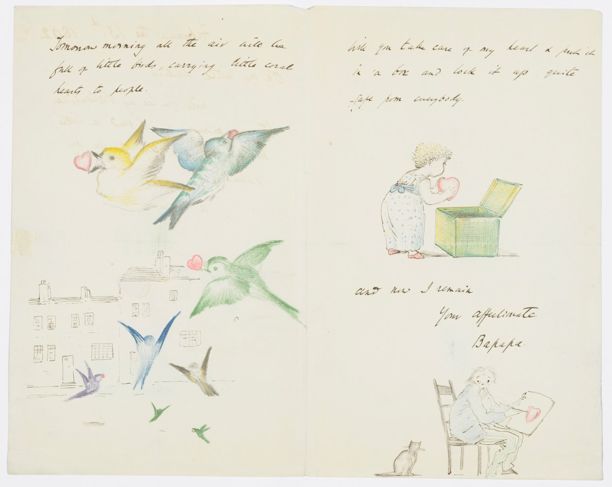 Carta a la nieta del artista Angela Thirkell de Edward Burne Jones