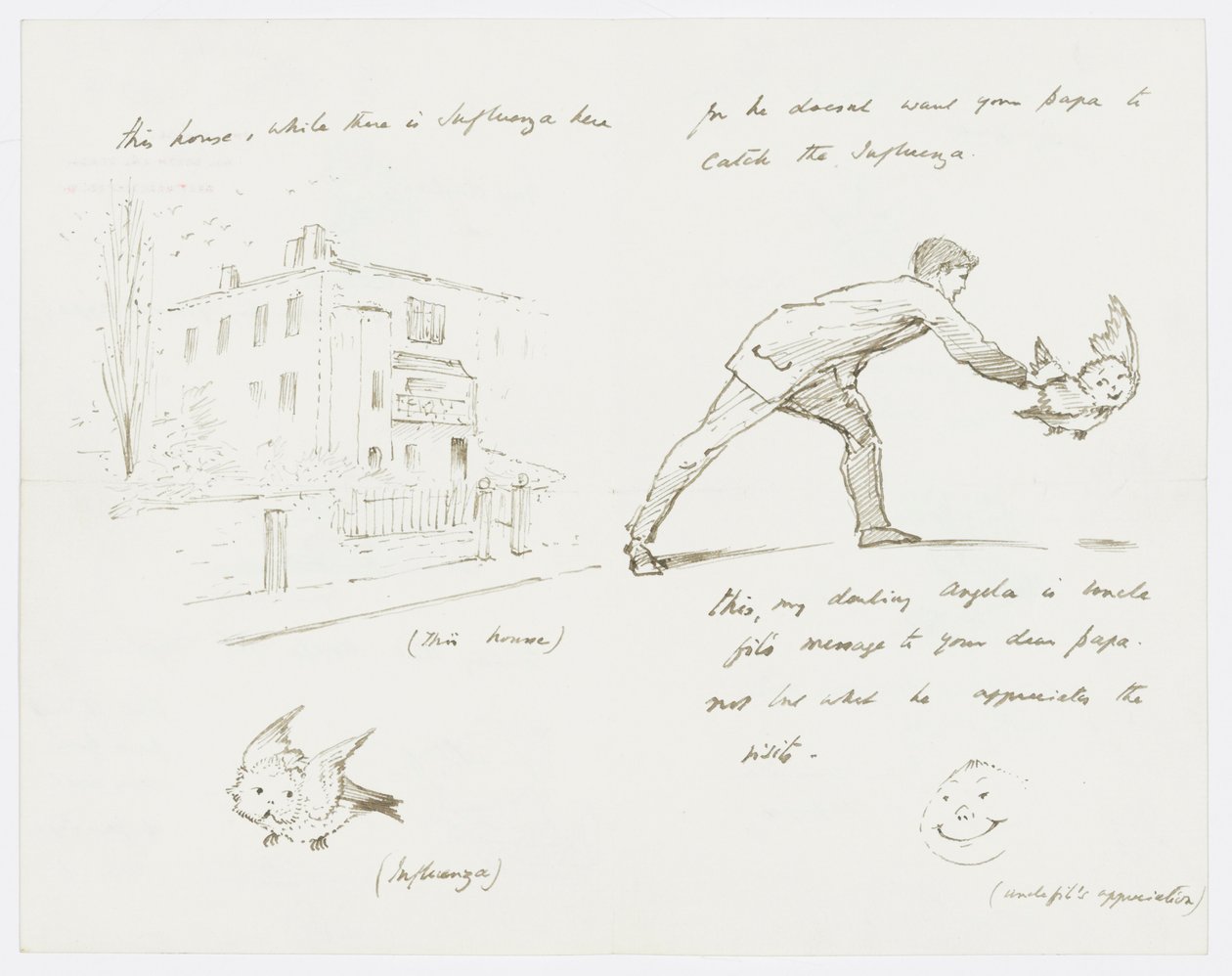 Carta a la nieta del artista Angela Thirkell de Edward Burne Jones