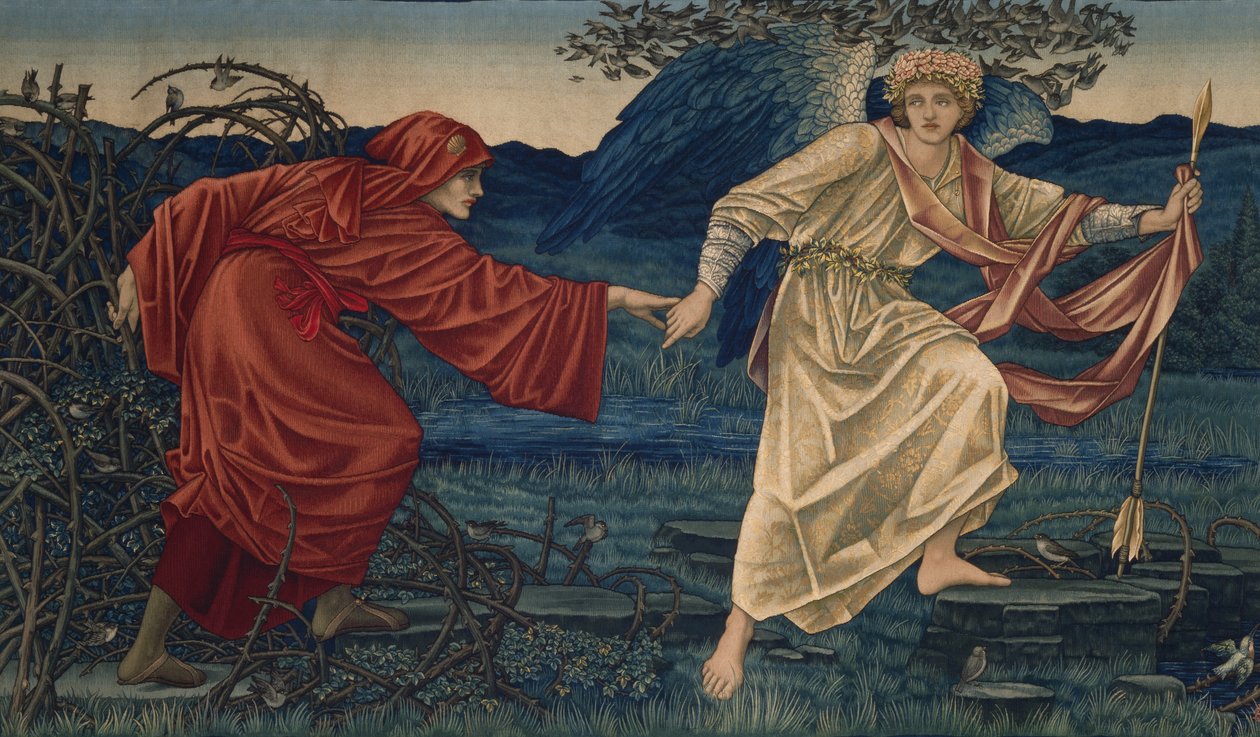 El amor guiando al peregrino, Tapiz de Edward Burne Jones